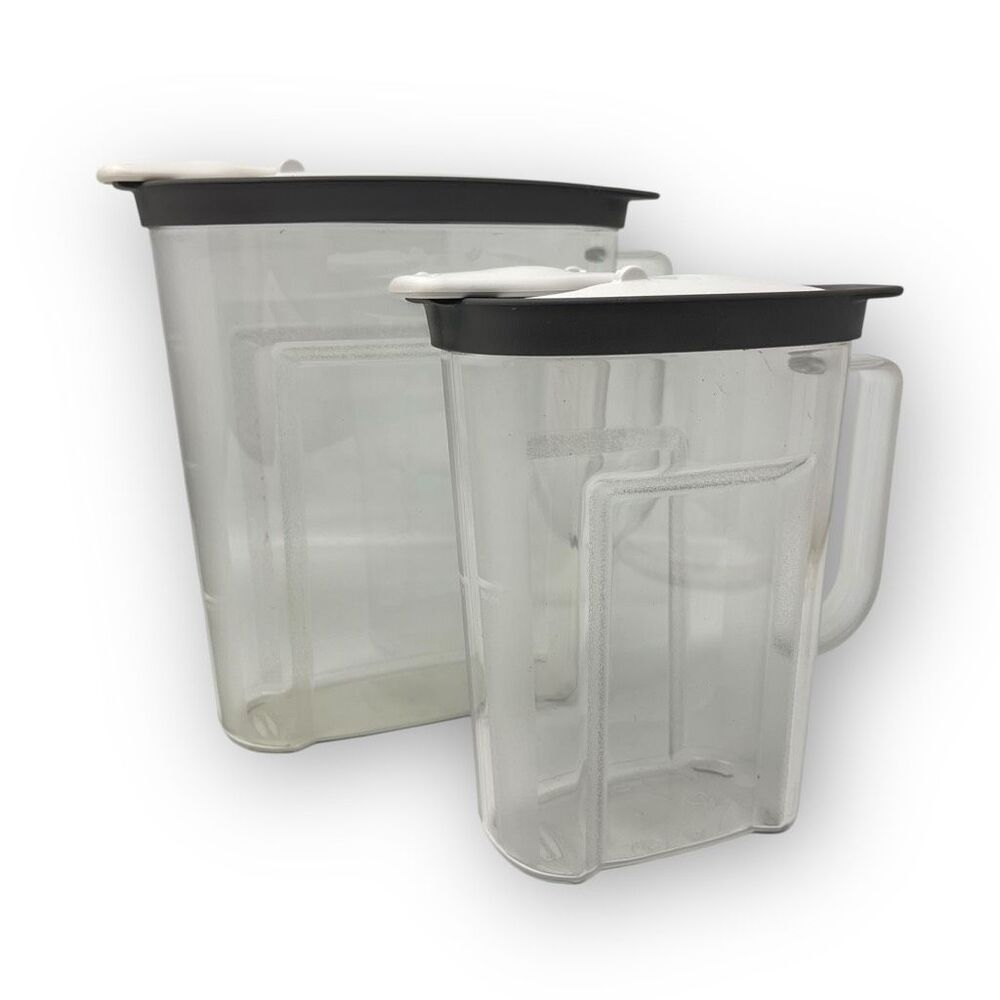 Amway Rubbermaid Pitcher Premium Container Handle 2 Pitchers w/Lids 1 & 2 Liter